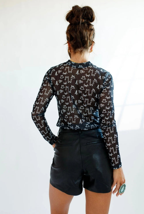 Black Brand Sheer Top