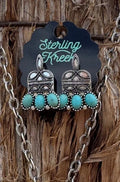 Stitched in stone earrings