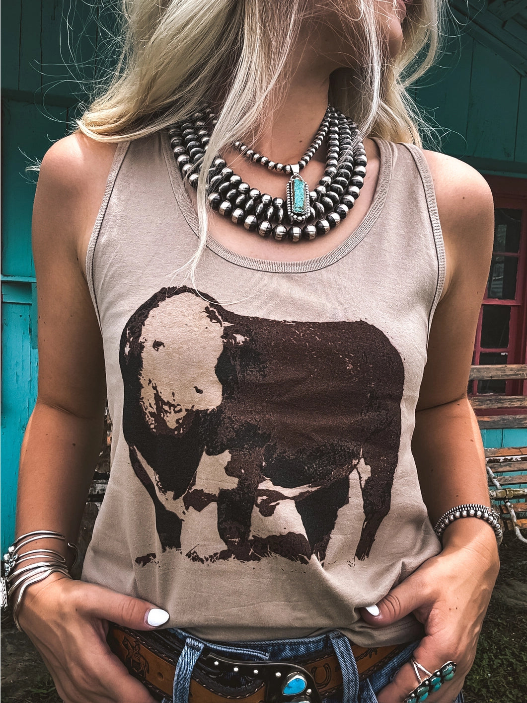 Hereford Bull tank top