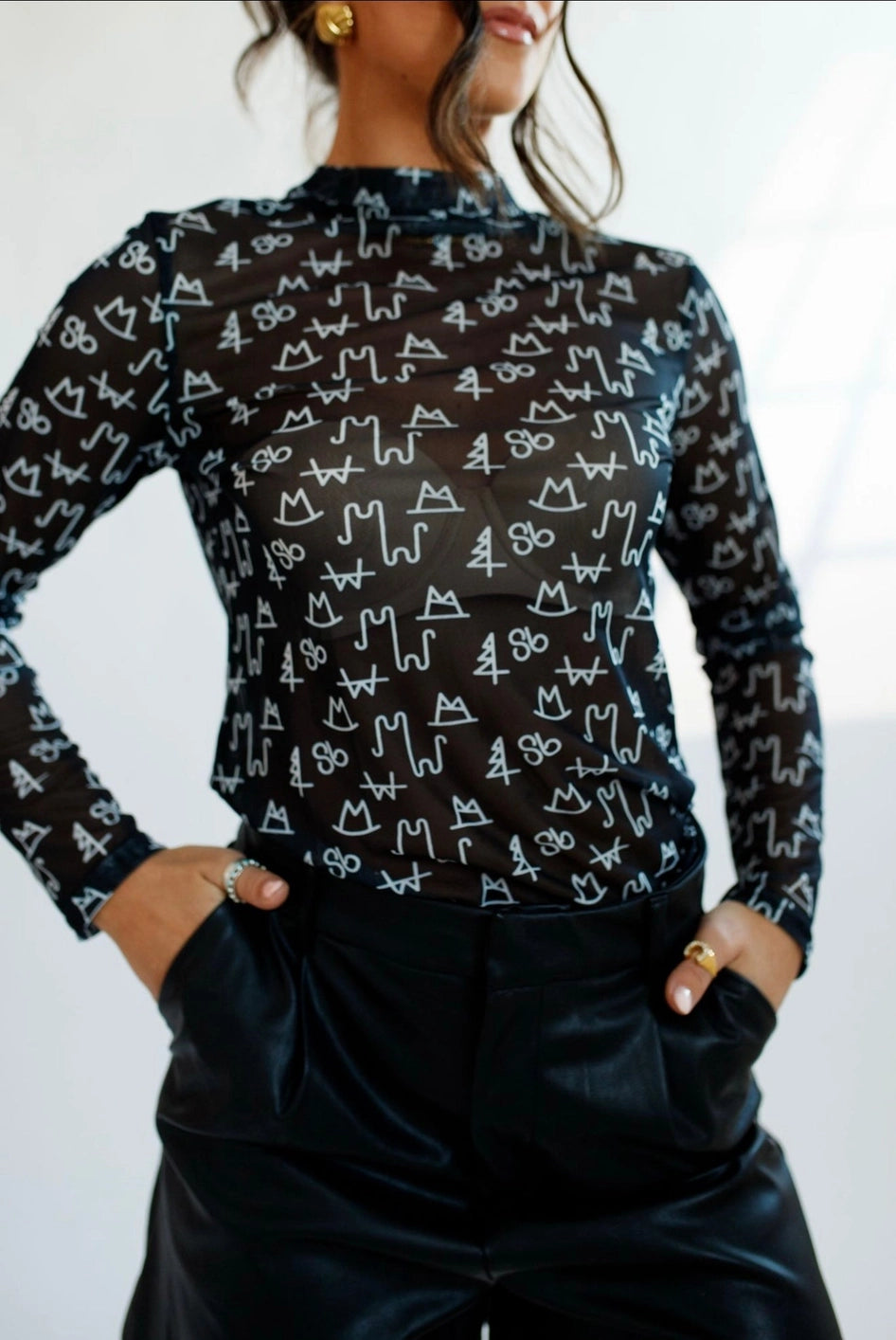 Black Brand Sheer Top